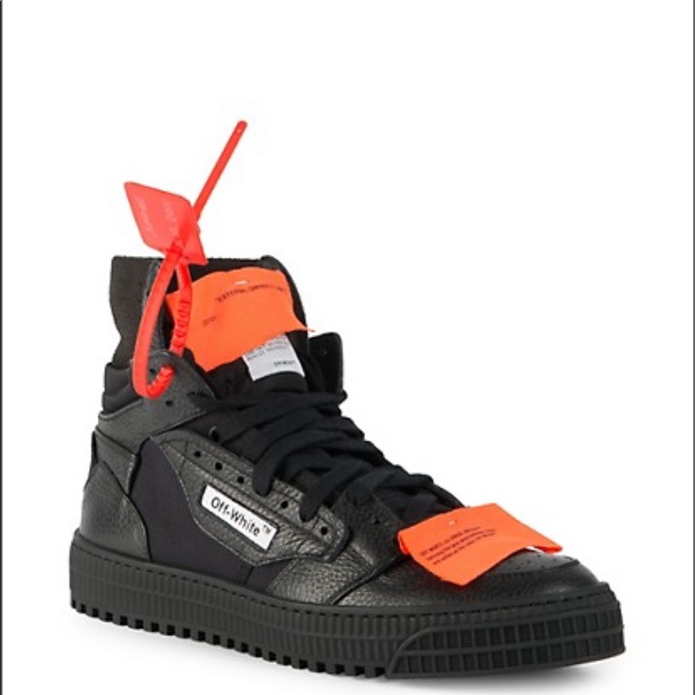 Off-White Black High-Top Sneakers with Chunky Sole